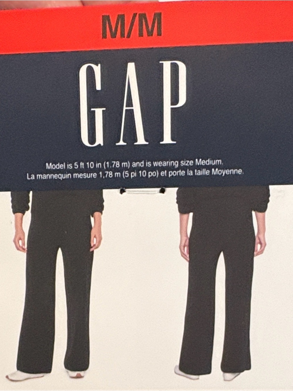 GAP Black Ribbed wide leg long pants - Black size Medium